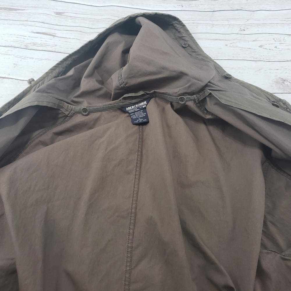 Abercrombie & Fitch Jacket SZ L Zip Up Button Up - Picture 11 of 12